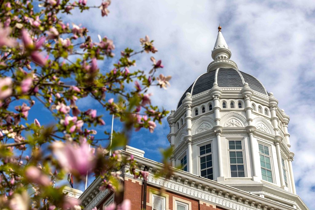 Jesse hall dome against blue sky
