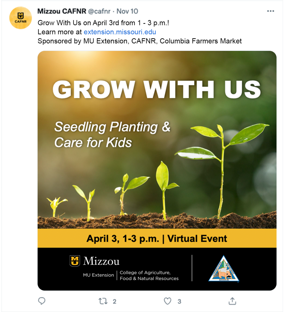 Example of a X post with a Mizzou Multi-Unit signature and a 3rd party logo separated by a line.