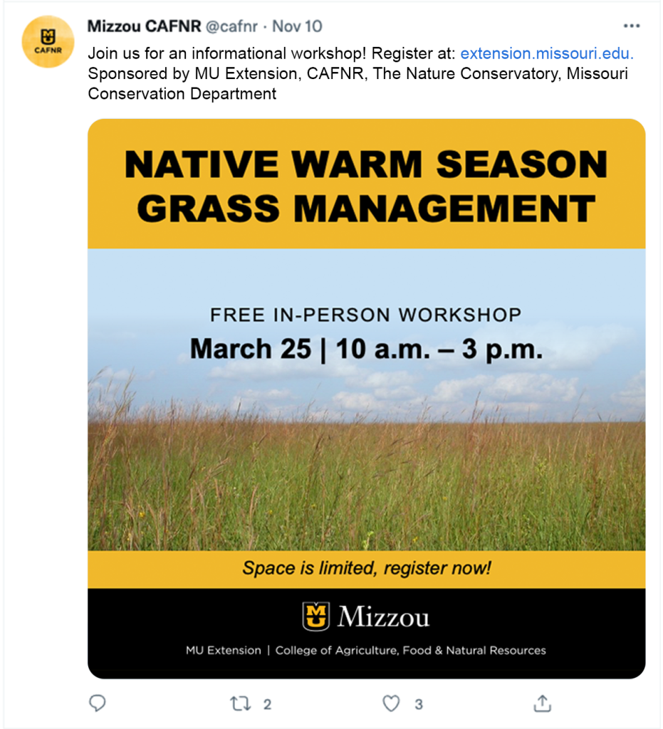 Example of a X post with a Mizzou Multi-Unit signature.