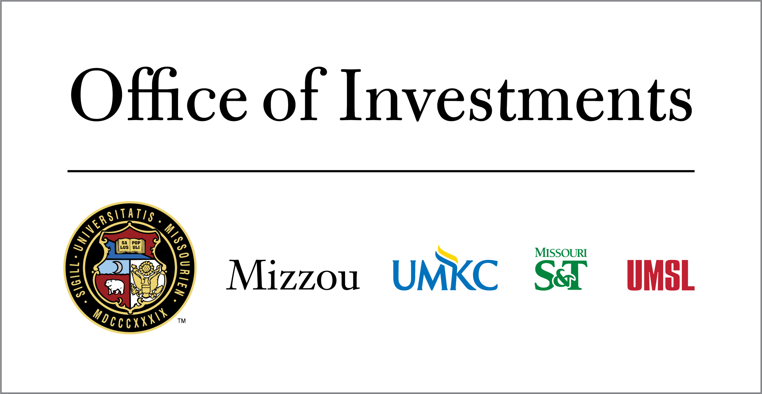 Example of lockup of unit name followed by a black line and the alternate UM System logo lockup below.