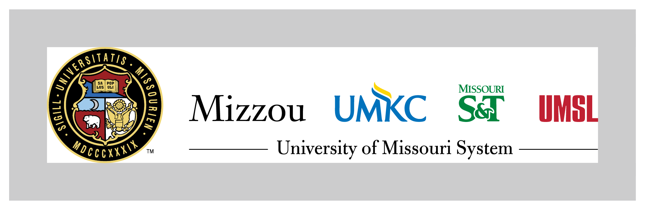 Gray box showing clear space around horizontal UM System logo lockup.