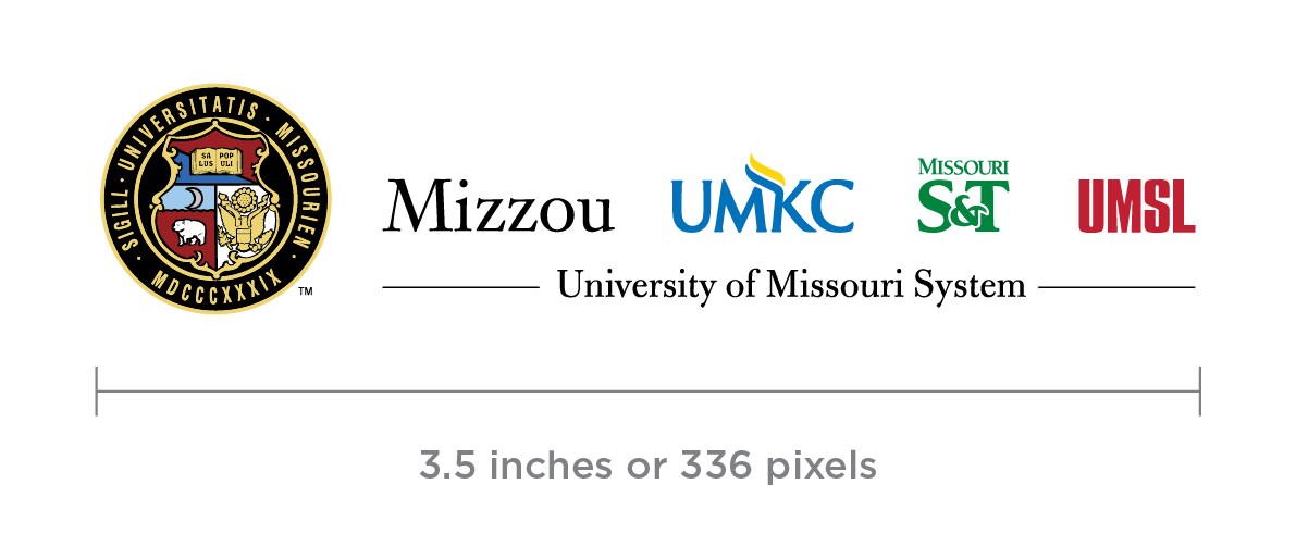 Horizontal UM System logo lockup at 3.5 inches or 336 pixels.