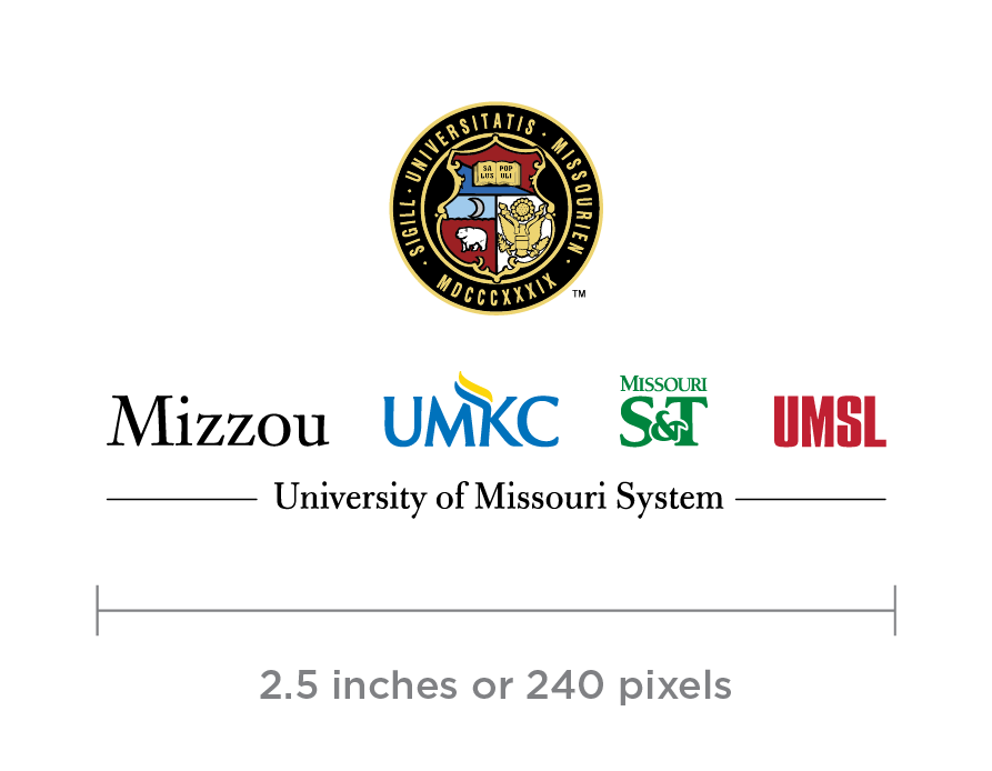 Vertical UM System logo lockup at 2.5 inches or 240 pixels.