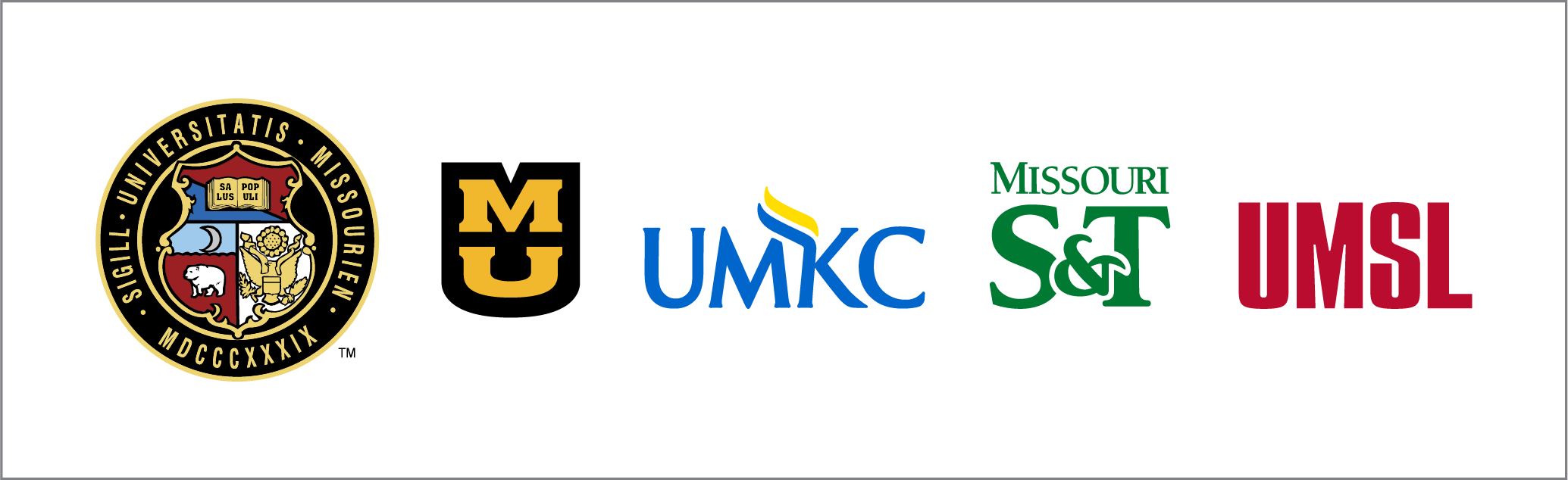 Horizontal UM System logo lockup without "University of Missouri System" text on light background.