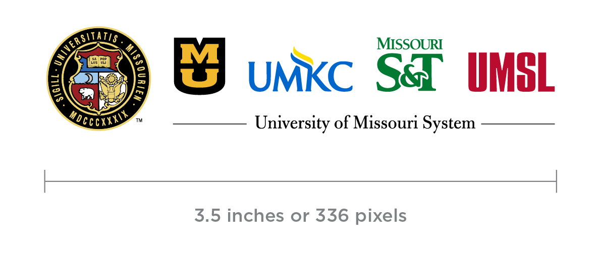Horizontal UM System logo lockup at 3.5 inches or 336 pixels.