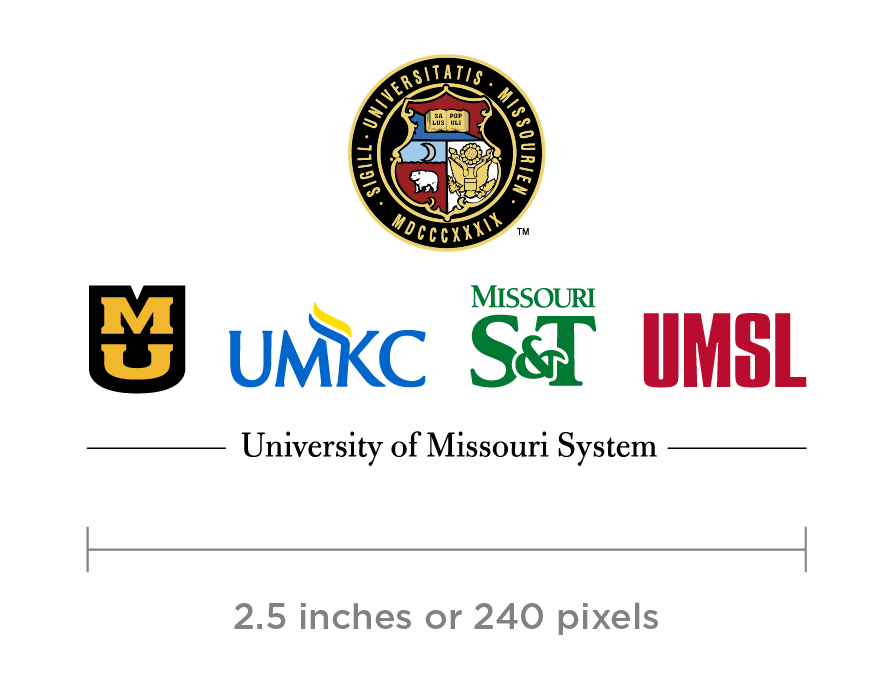 Vertical UM System logo lockup at 2.5 inches or 240 pixels.