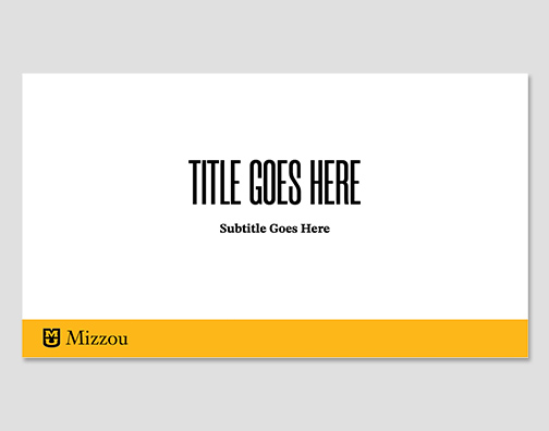 White background with title and subtitle. Gold bar with logo at the bottom.