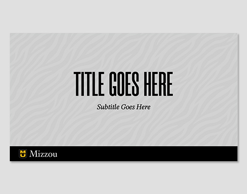 Gray tiger stripe background with bold headline and black footer with logo.