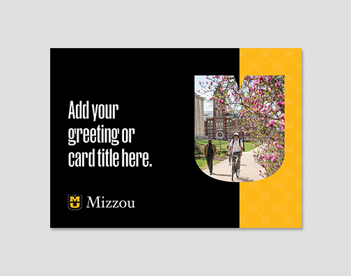 General card with customizable message and shield container.