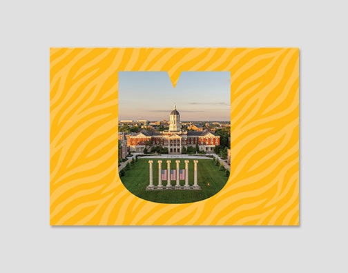 General/blank card with gold tiger stripes and shield container with Jesse hall.