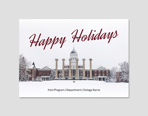 Holiday card with jesse hall.