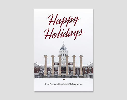 Holiday card with jesse hall.