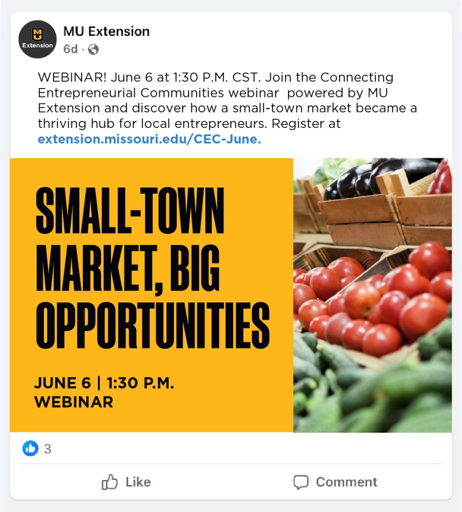 Example social media post.