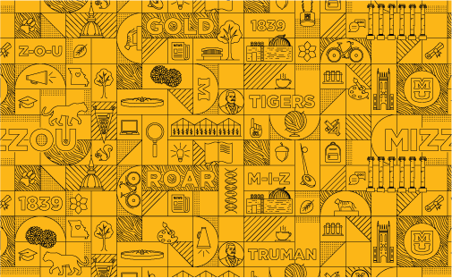 Mizzou pride pattern black on gold. 