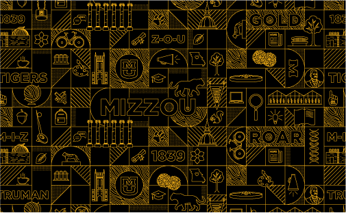 Mizzou pride pattern gold on black. 