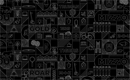 Mizzou pride pattern gray on black. 