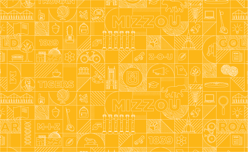 Mizzou pride pattern gold tint on gold. 