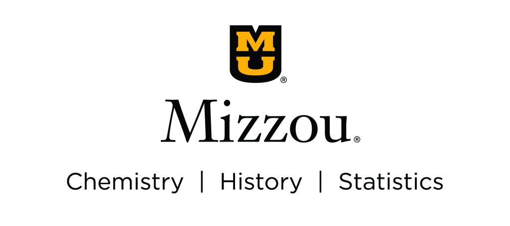 Stacked MU mark with "Chemistry, History, Statistics" below.