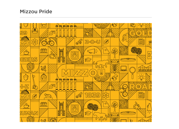 Mizzou pride pattern black on gold. 